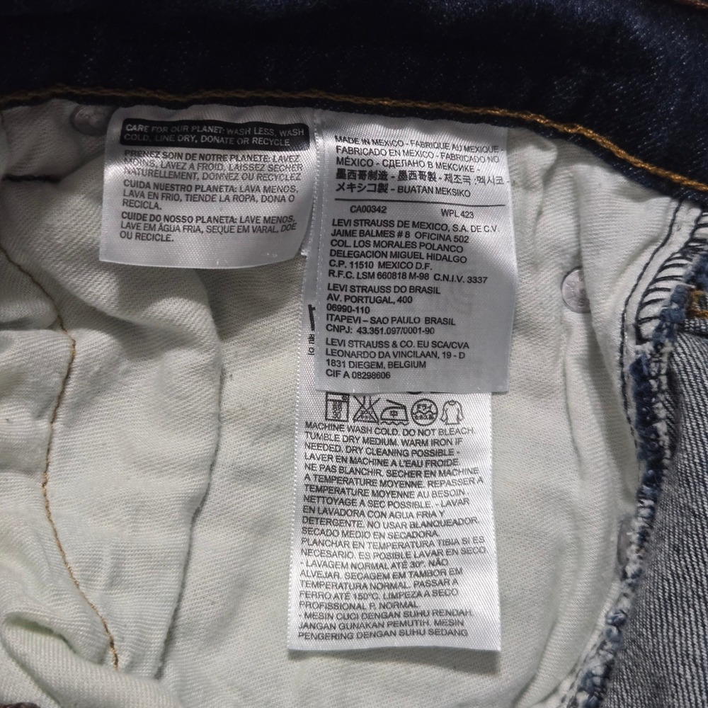 Levi 559 Jeans Mens 33x34 Dark Wash Relaxed Straight Zip Fly Denim - Picture 7 of 11